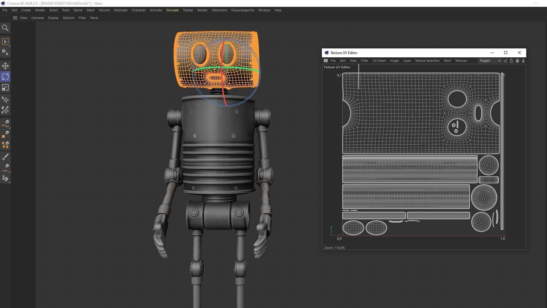 Game Ready Stylized Retro Robot Mixamo Ready Low-poly 3D model_17