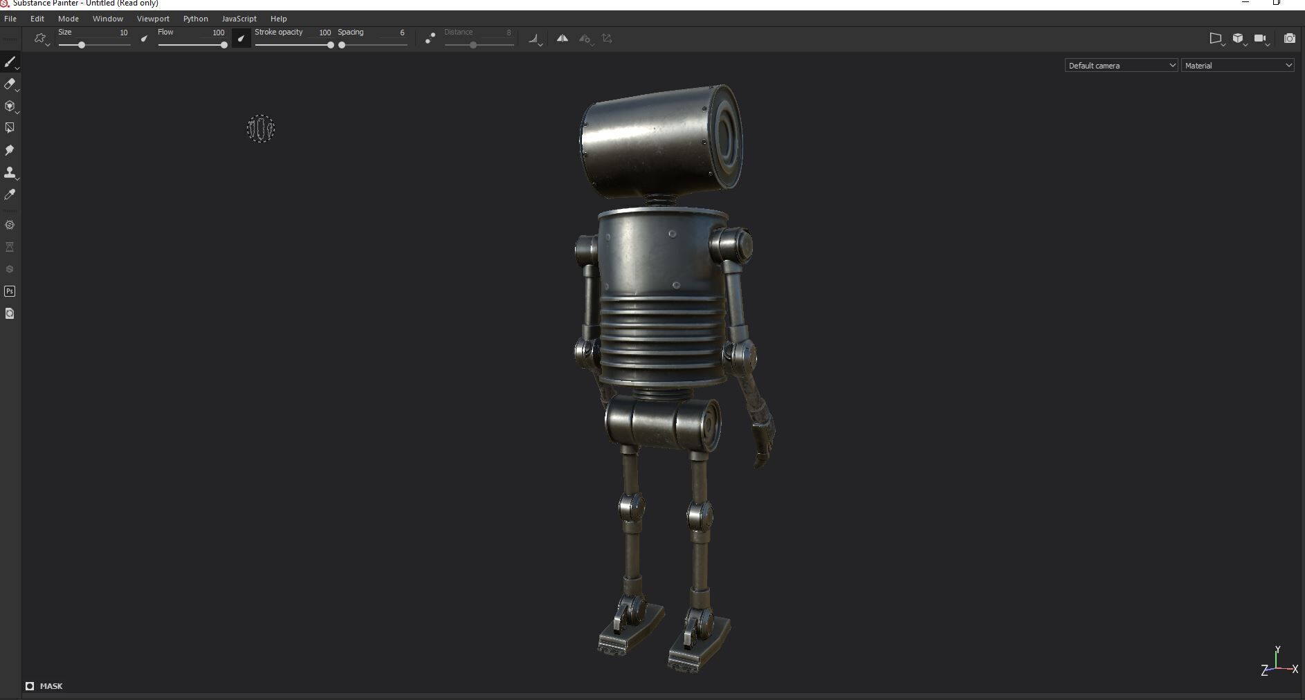Game Ready Stylized Retro Robot Mixamo Ready Low-poly 3D model_23