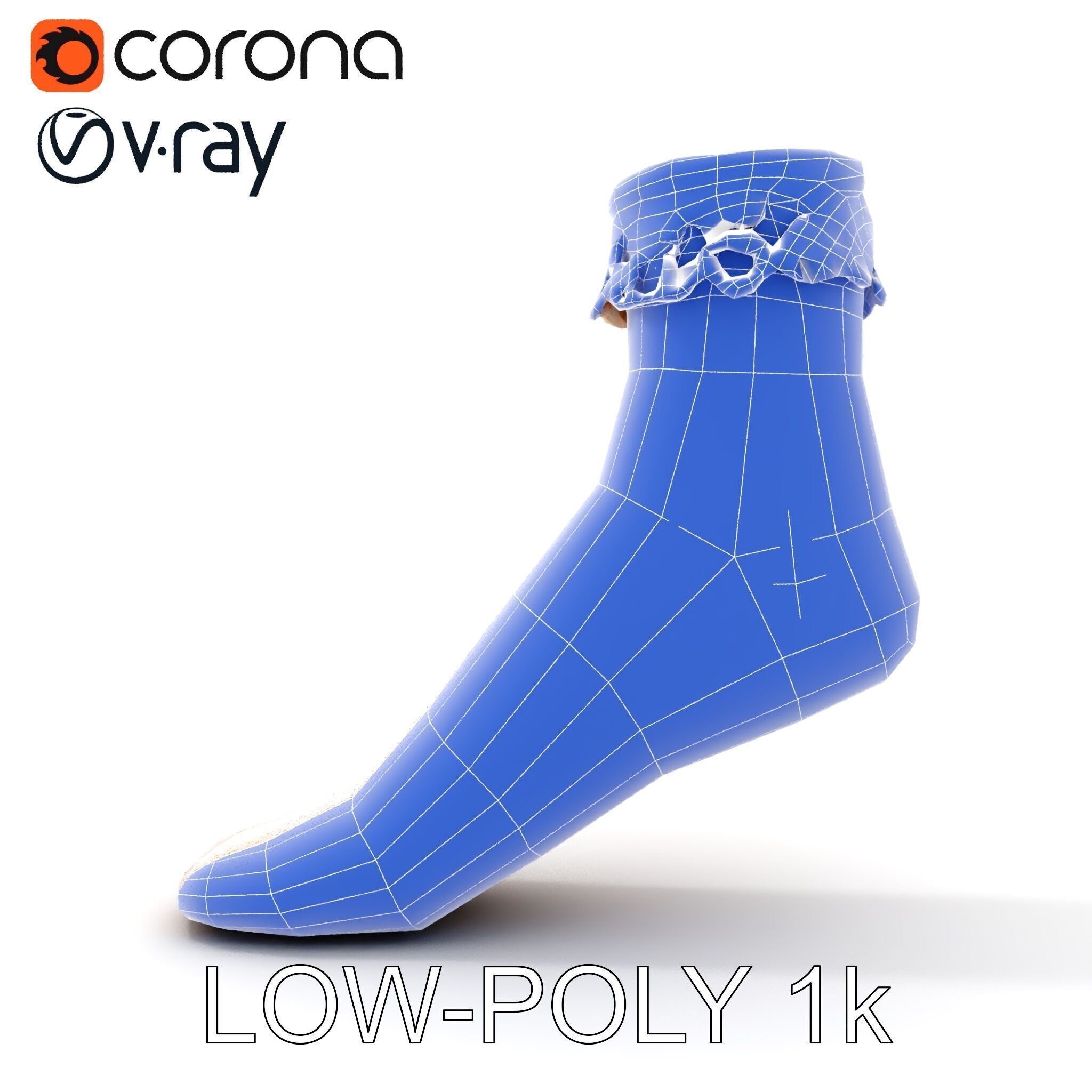 Lace Ankle Sock Model Pack Low-poly 3D model_23