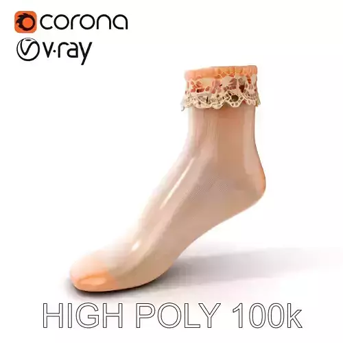 Lace Ankle Sock Model Pack Low-poly 3D model Lace Ankle Sock Model Pack Low-poly 3D model