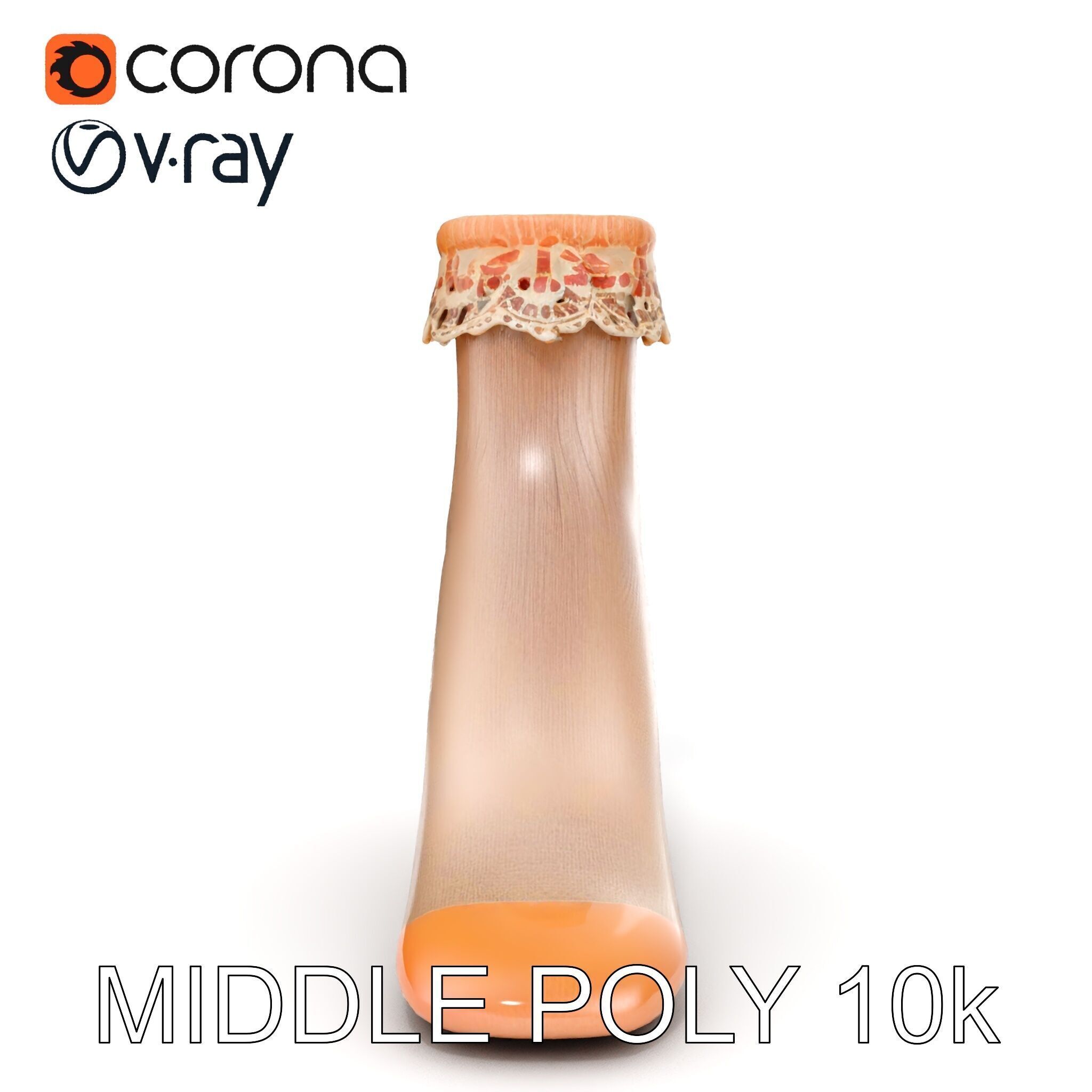 Lace Ankle Sock Model Pack Low-poly 3D model_13