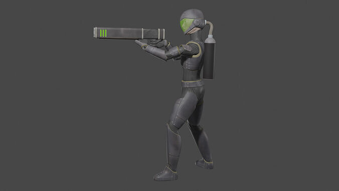 Futuristic AI Fighter Soldier 3D model