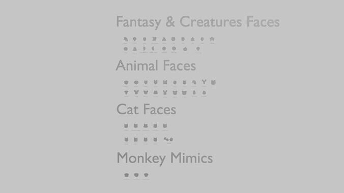 Creature Face Emoji Pack 3D Printable 51 Unique Emojis 3D print model