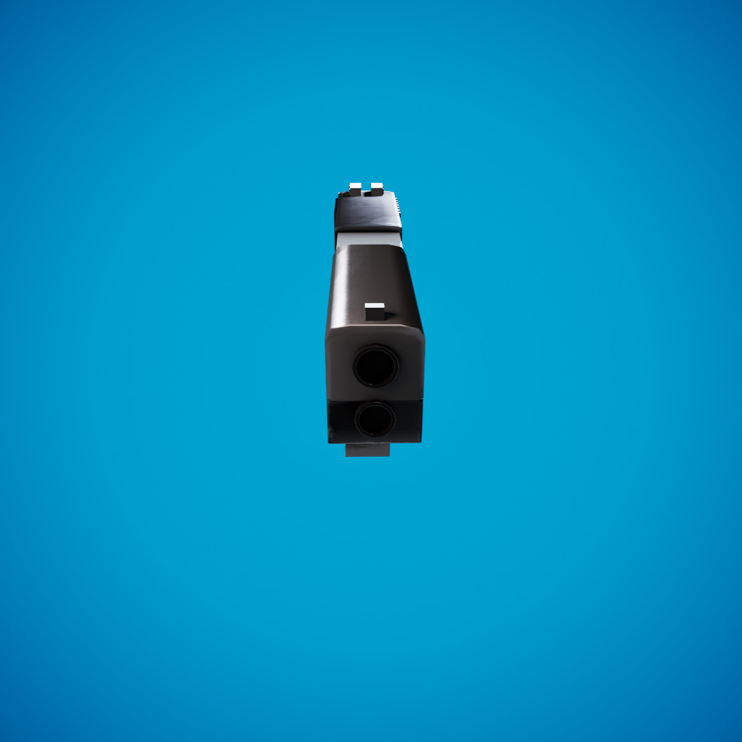 Glock 9mm pistol low poly Low-poly 3D model_3