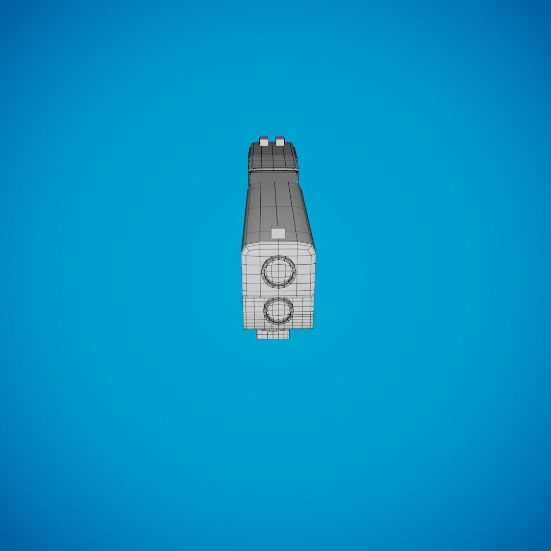 Glock 9mm pistol low poly Low-poly 3D model_2