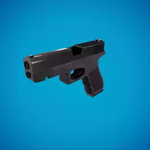 Glock 9mm pistol low poly