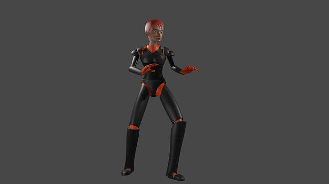 Futuristic Soldier Girl 3D model