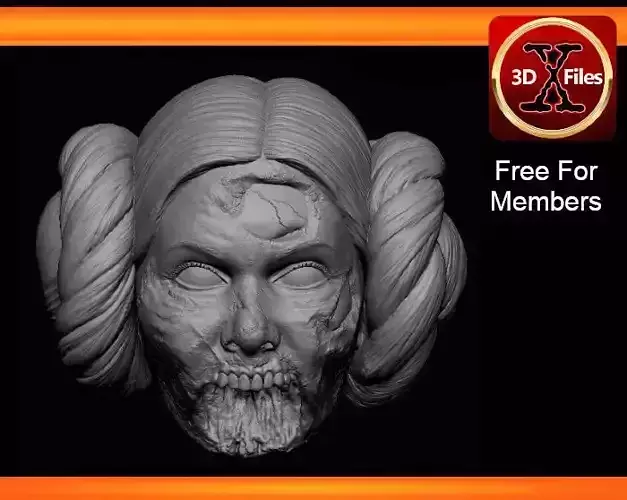 Leia Zombie Custom Action Figure Headsculpt - 3D Print File STL