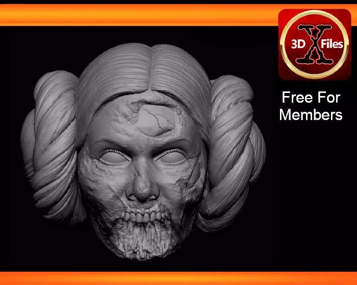 Leia Zombie Custom Action Figure Headsculpt - 3D Print File STL 3D print model