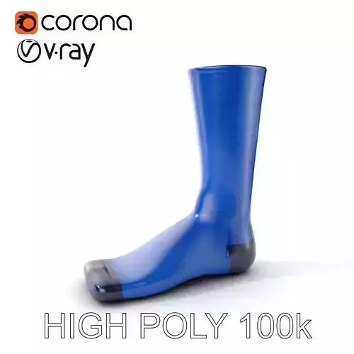 Blue Sock Model Pack with Ribbed Texture