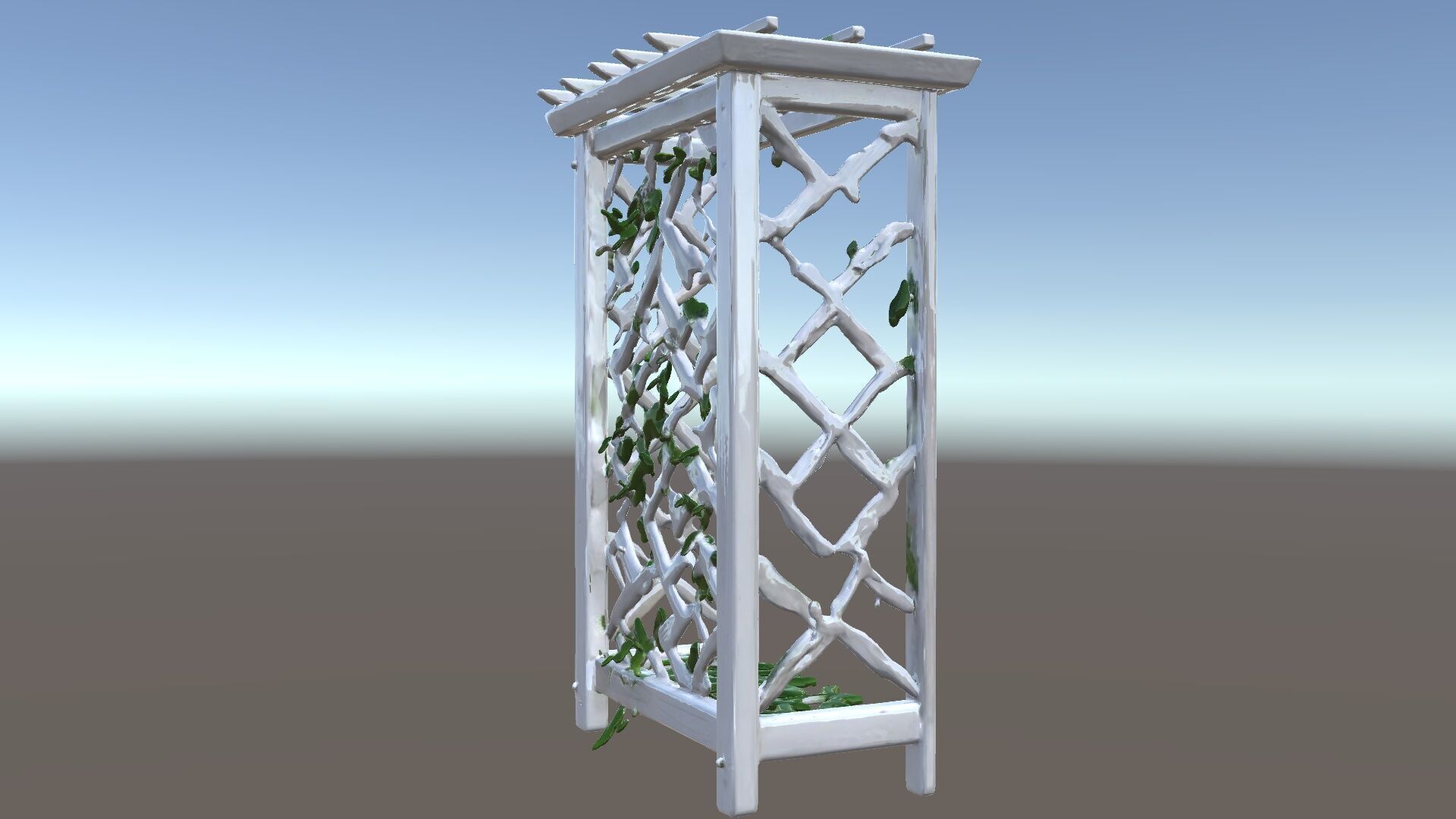 Wooden Planter Trellis with Vines Model Pack Low-poly 3D model_34