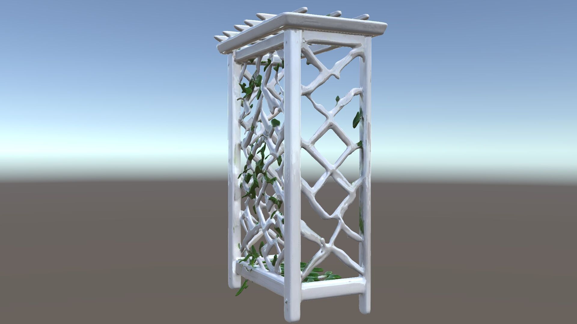 Wooden Planter Trellis with Vines Model Pack Low-poly 3D model_5