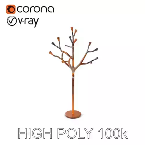 Modern Tree Branch Coat Rack Model Pack Low-poly 3D model