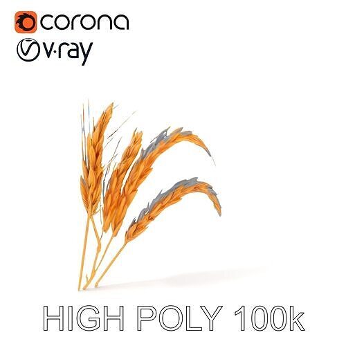Realistic Wheat Harvest D Model Pack Low-poly 3D model