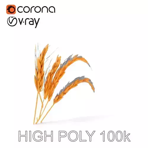 Realistic Wheat Harvest D Model Pack Low-poly 3D model