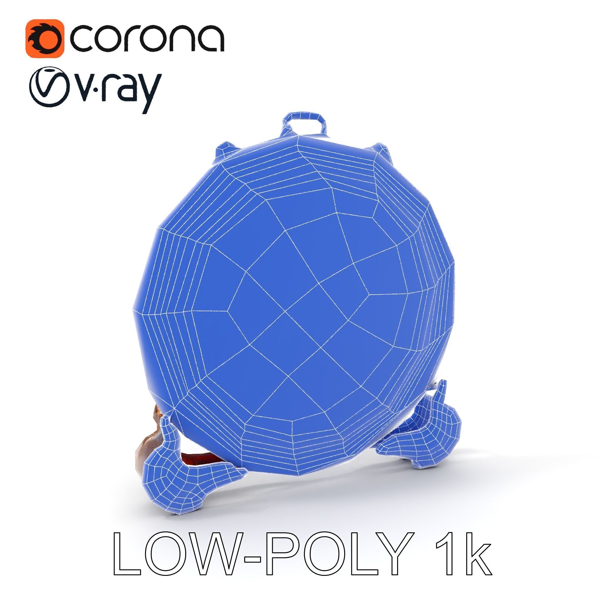 Ornate Brass Gong with Stand D Model Pack Low-poly 3D model_14