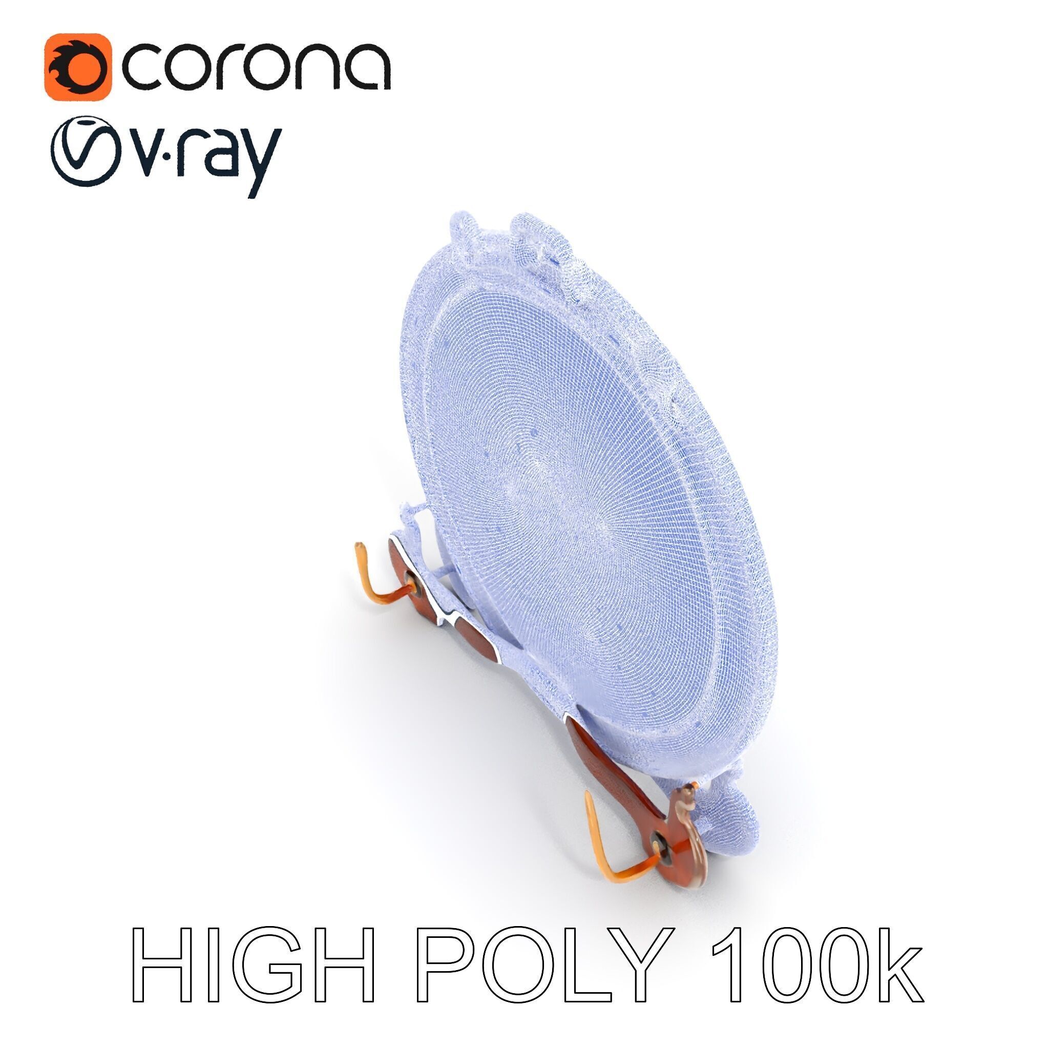 Ornate Brass Gong with Stand D Model Pack Low-poly 3D model_32