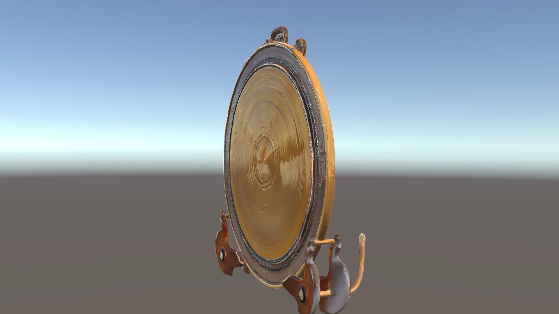 Ornate Brass Gong with Stand D Model Pack Low-poly 3D model_5