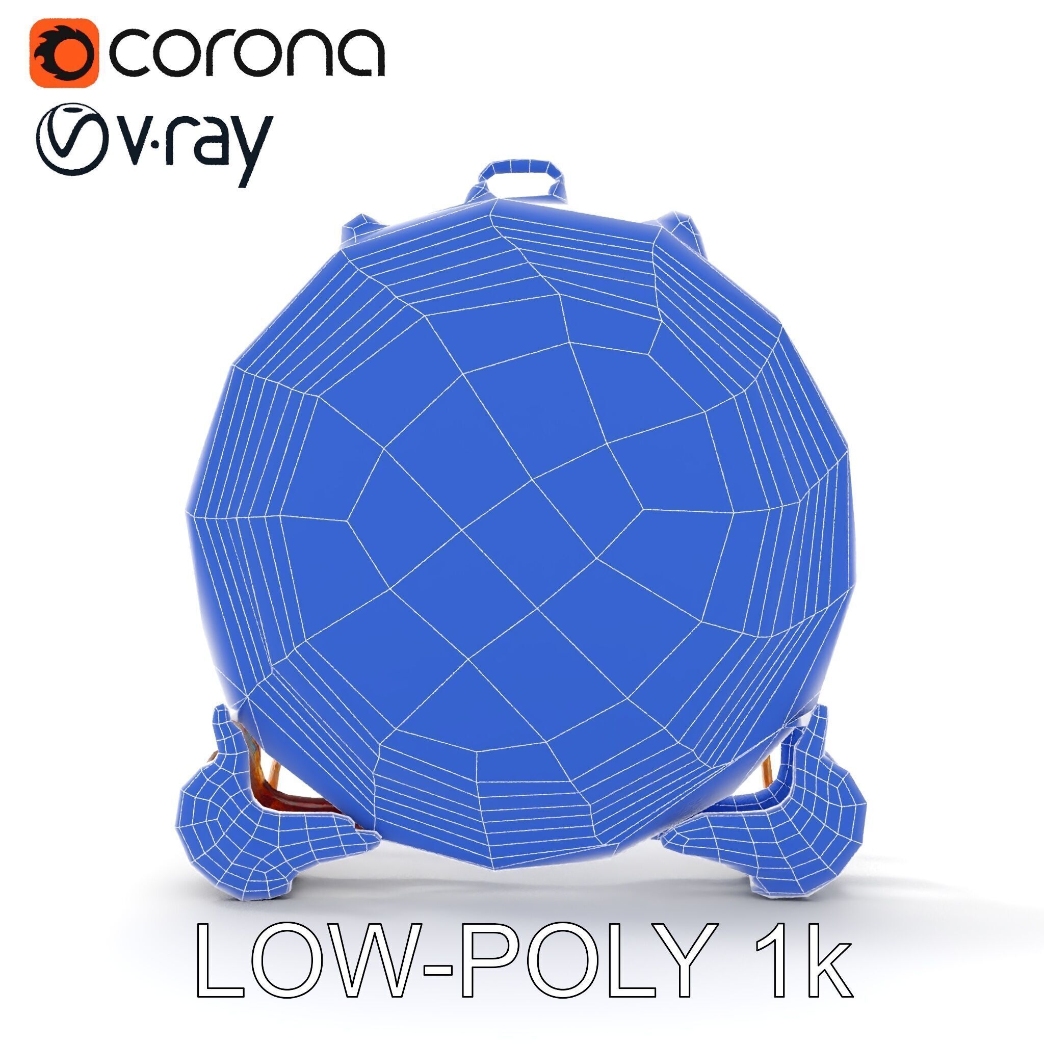 Ornate Brass Gong with Stand D Model Pack Low-poly 3D model_29