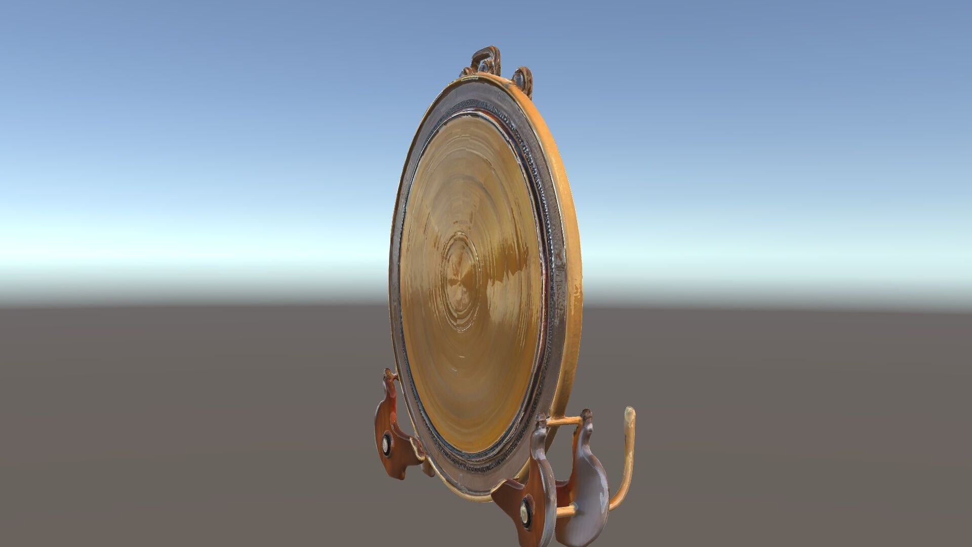Ornate Brass Gong with Stand D Model Pack Low-poly 3D model_33