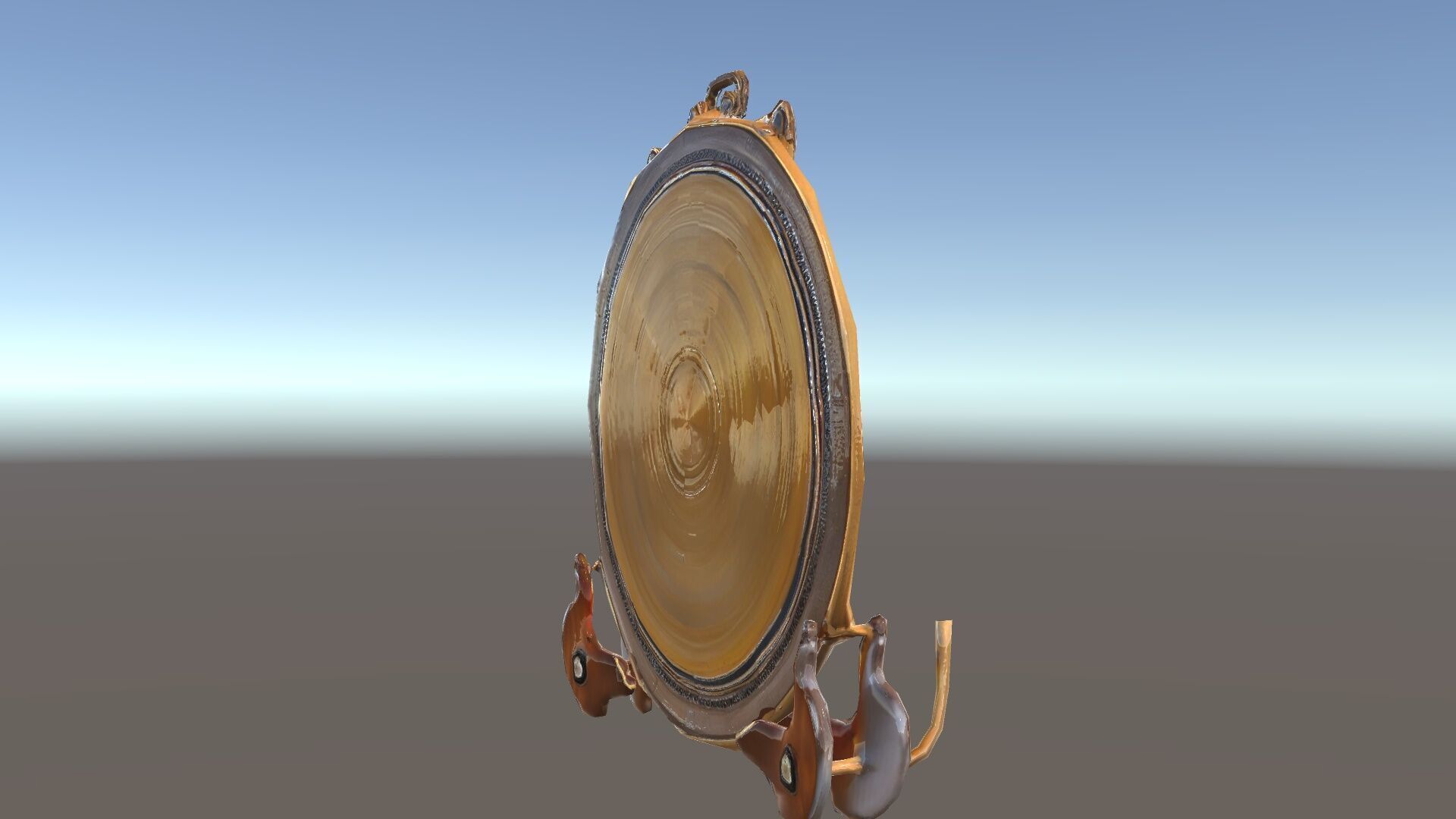 Ornate Brass Gong with Stand D Model Pack Low-poly 3D model_34