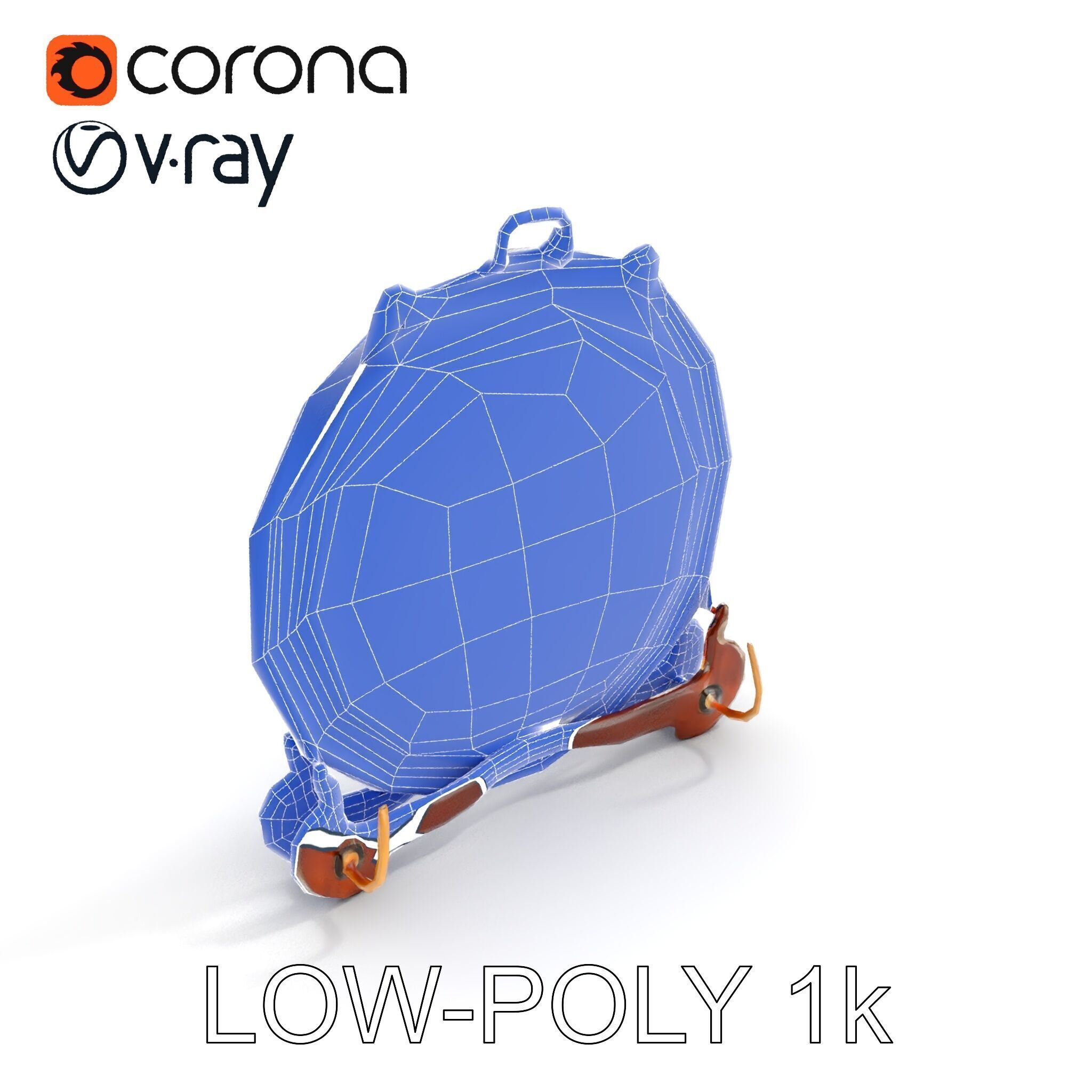 Ornate Brass Gong with Stand D Model Pack Low-poly 3D model_23