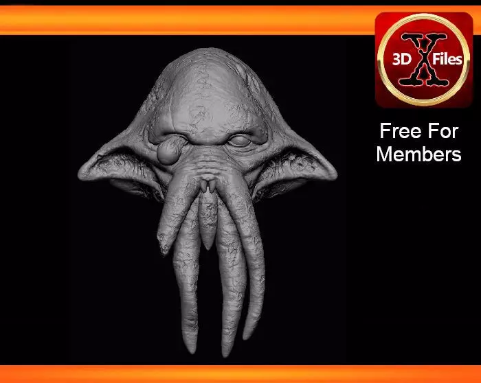 Quarren Zombie Head Sculpt - Star Wars Action Figure Custom 3D print model