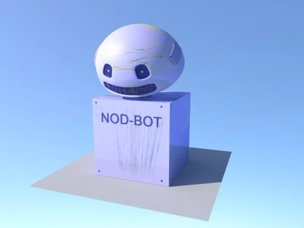 NodBot nod bot Low-poly 3D model_0