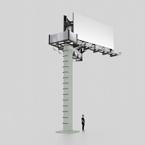 billboard advertising 4 Low-poly 3D model