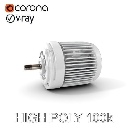 Electric Motor D Model Pack Low-poly 3D model