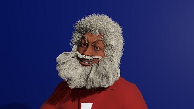 Black Santa - Fully rigged ready to animate 3D model