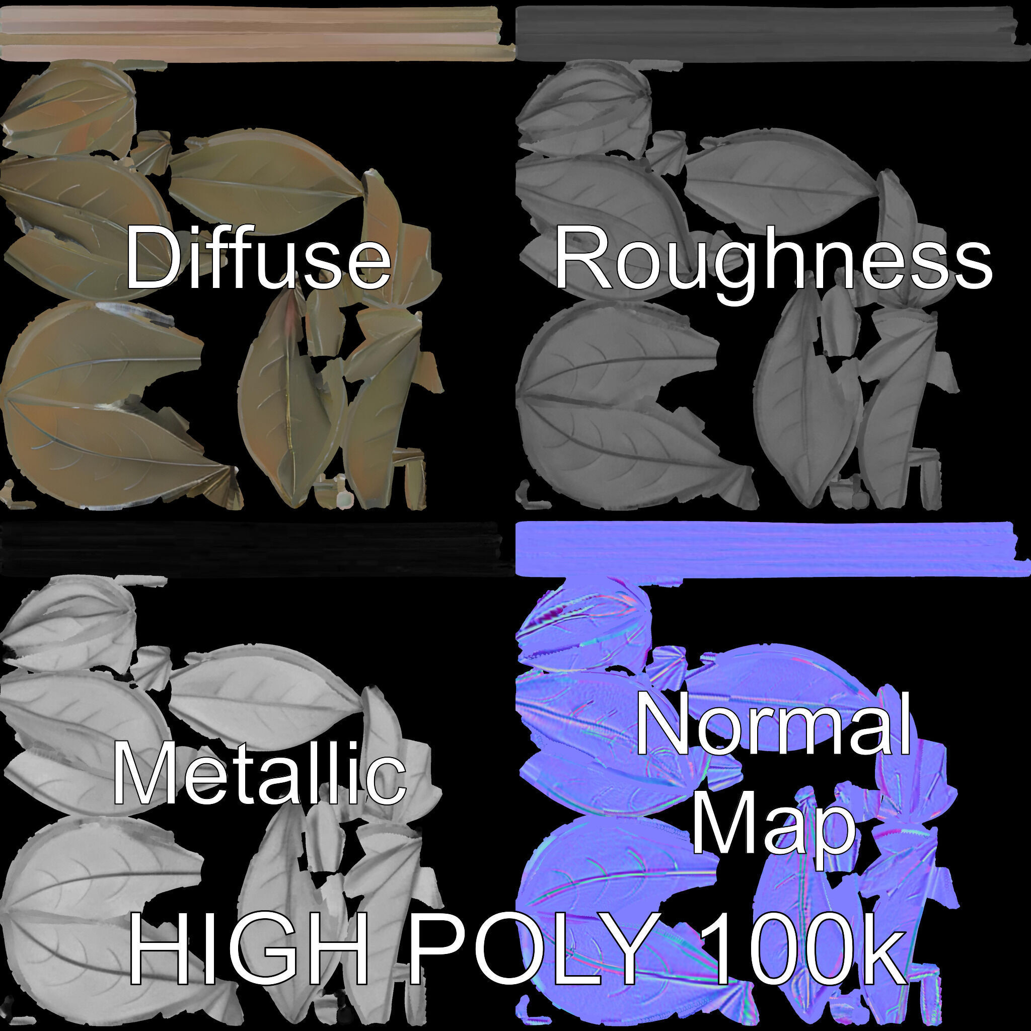 Maple Leaf Decor Model Pack Low-poly 3D model_3