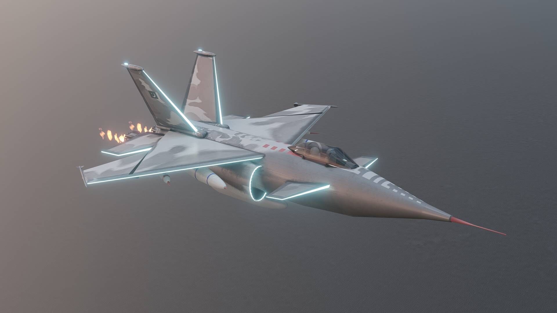 JF-17 Thunder Block V Low-poly 3D model_6