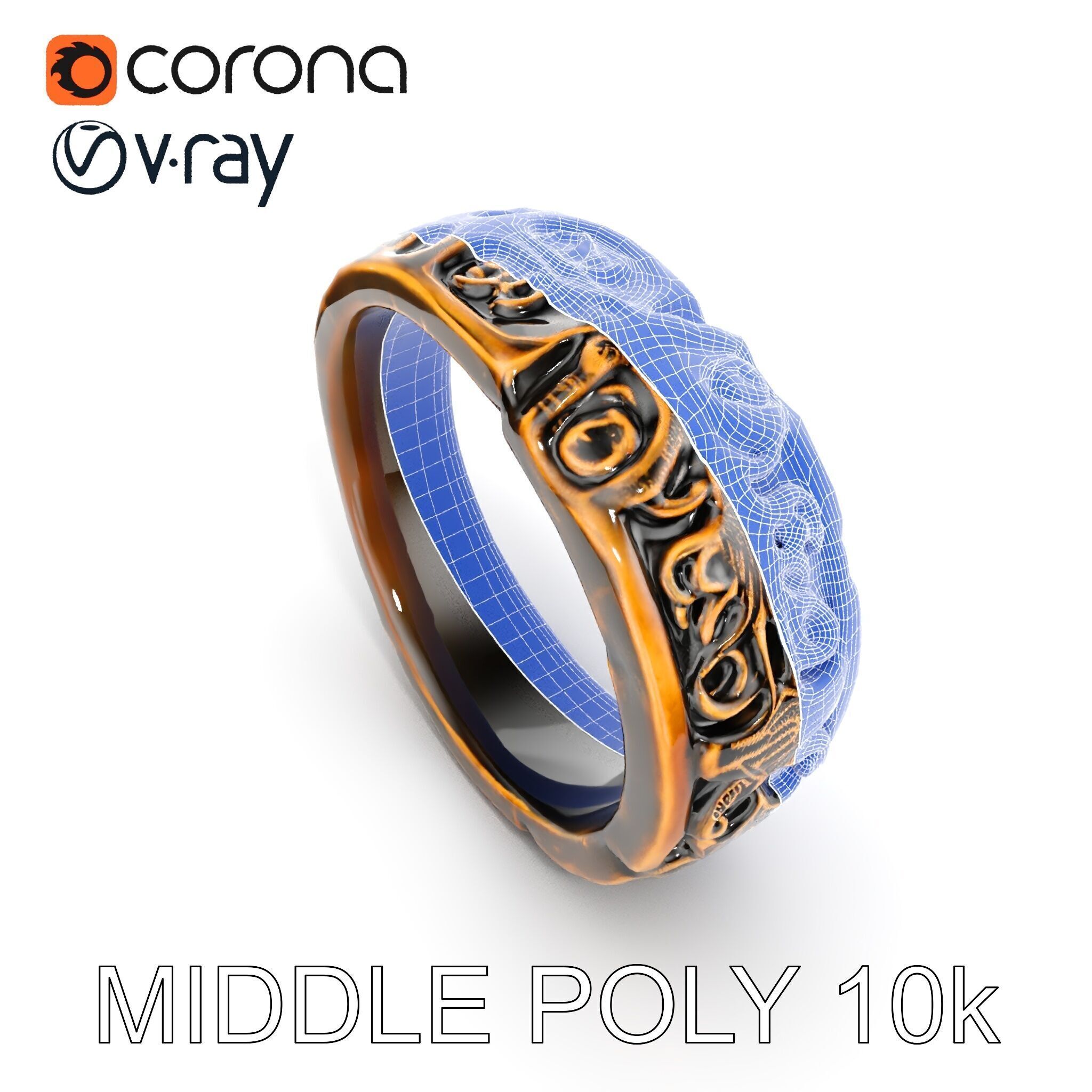 Ornate Ring Model Pack Low-poly 3D model_27