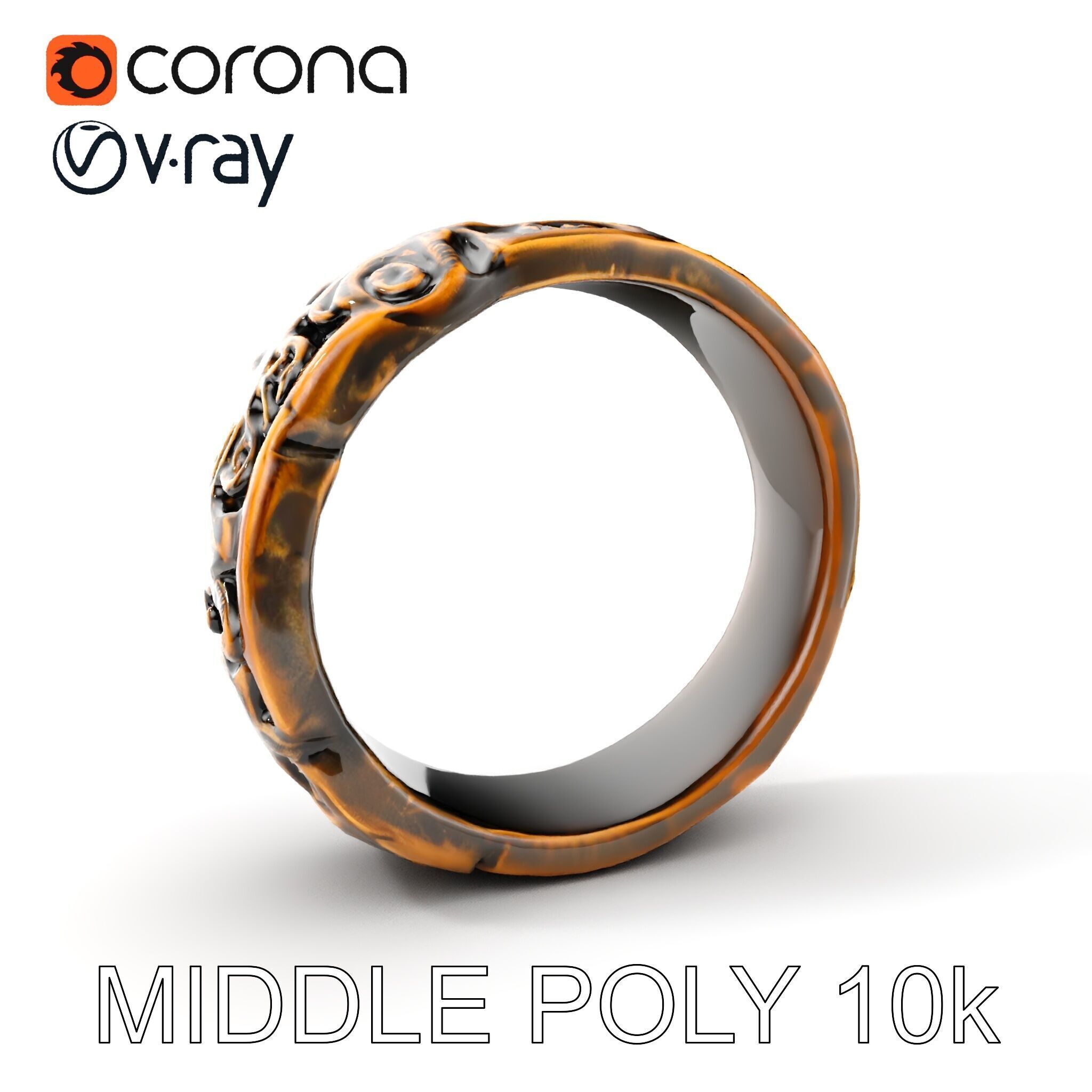Ornate Ring Model Pack Low-poly 3D model_11