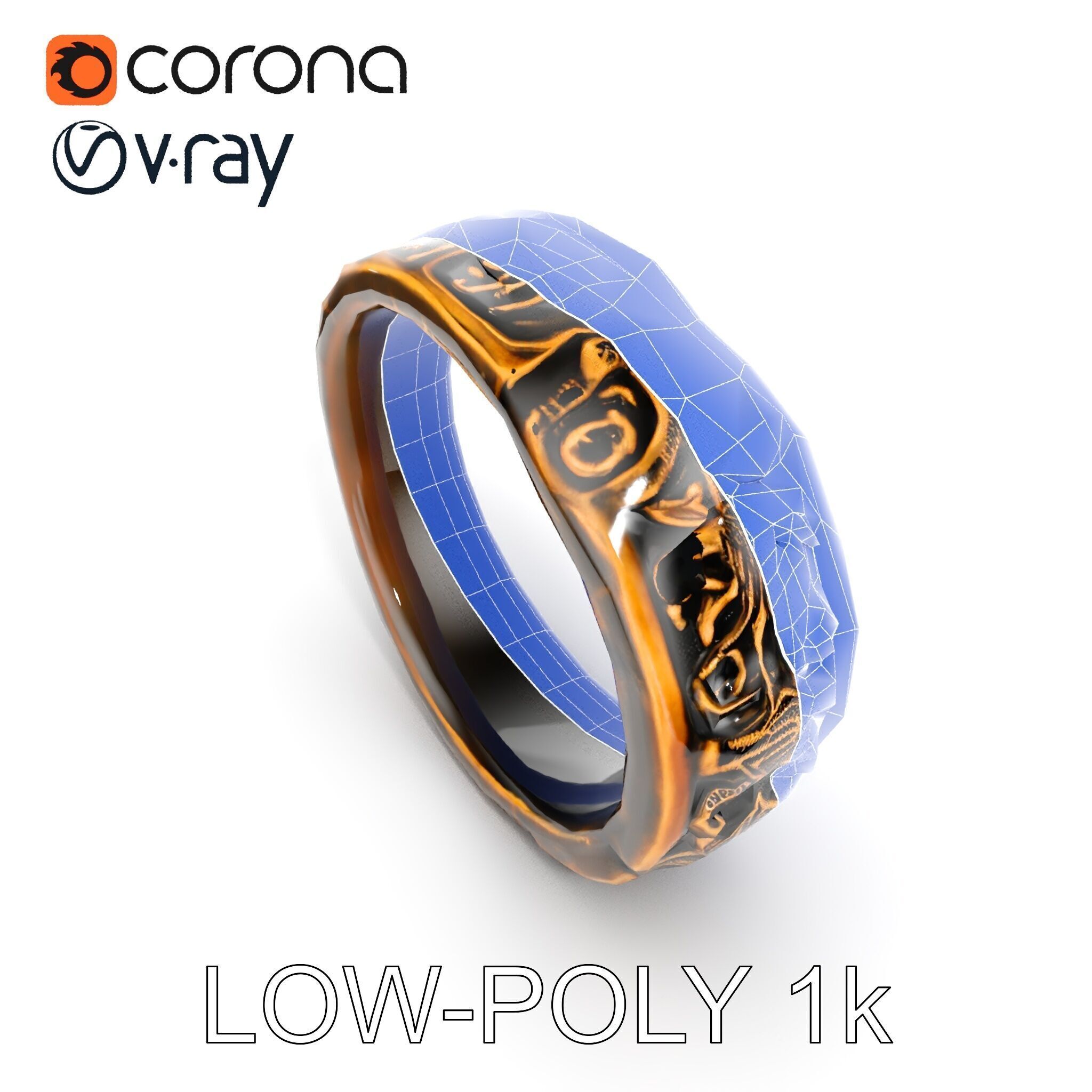 Ornate Ring Model Pack Low-poly 3D model_17