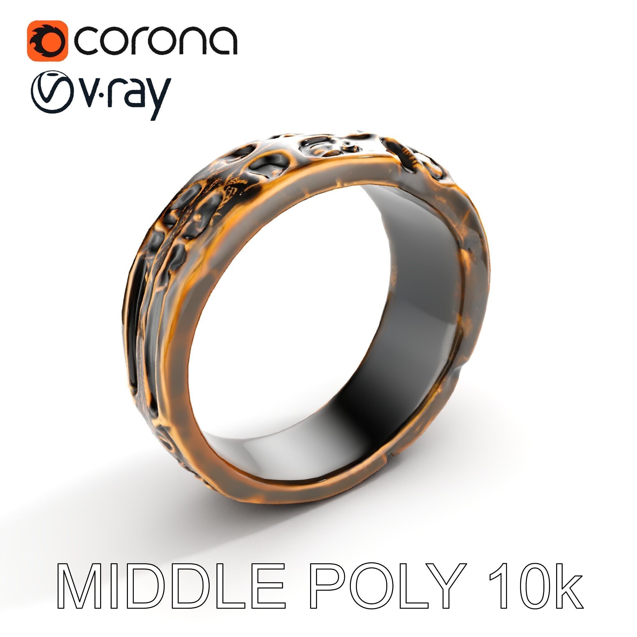 Ornate Ring Model Pack Low-poly 3D model_6