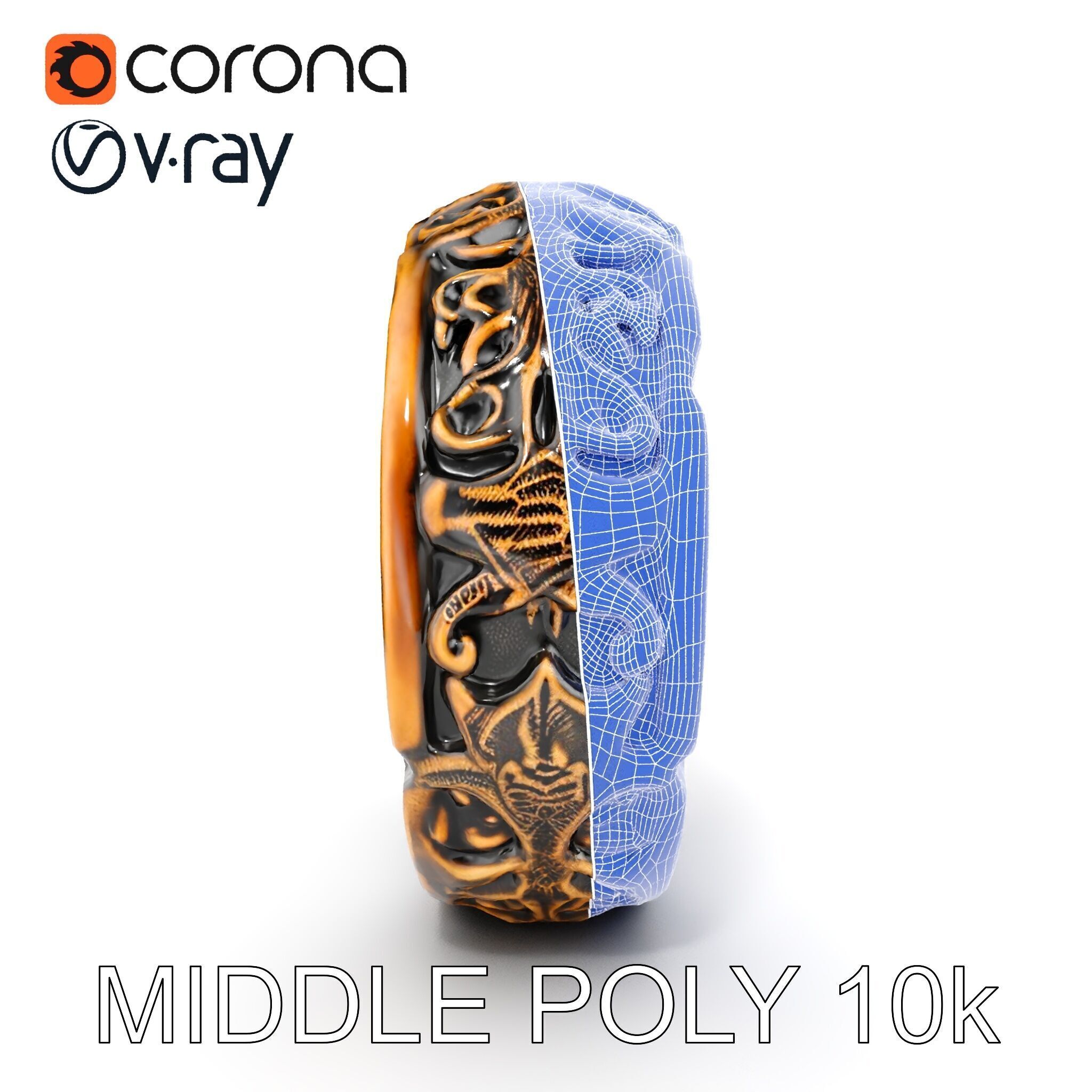 Ornate Ring Model Pack Low-poly 3D model_22