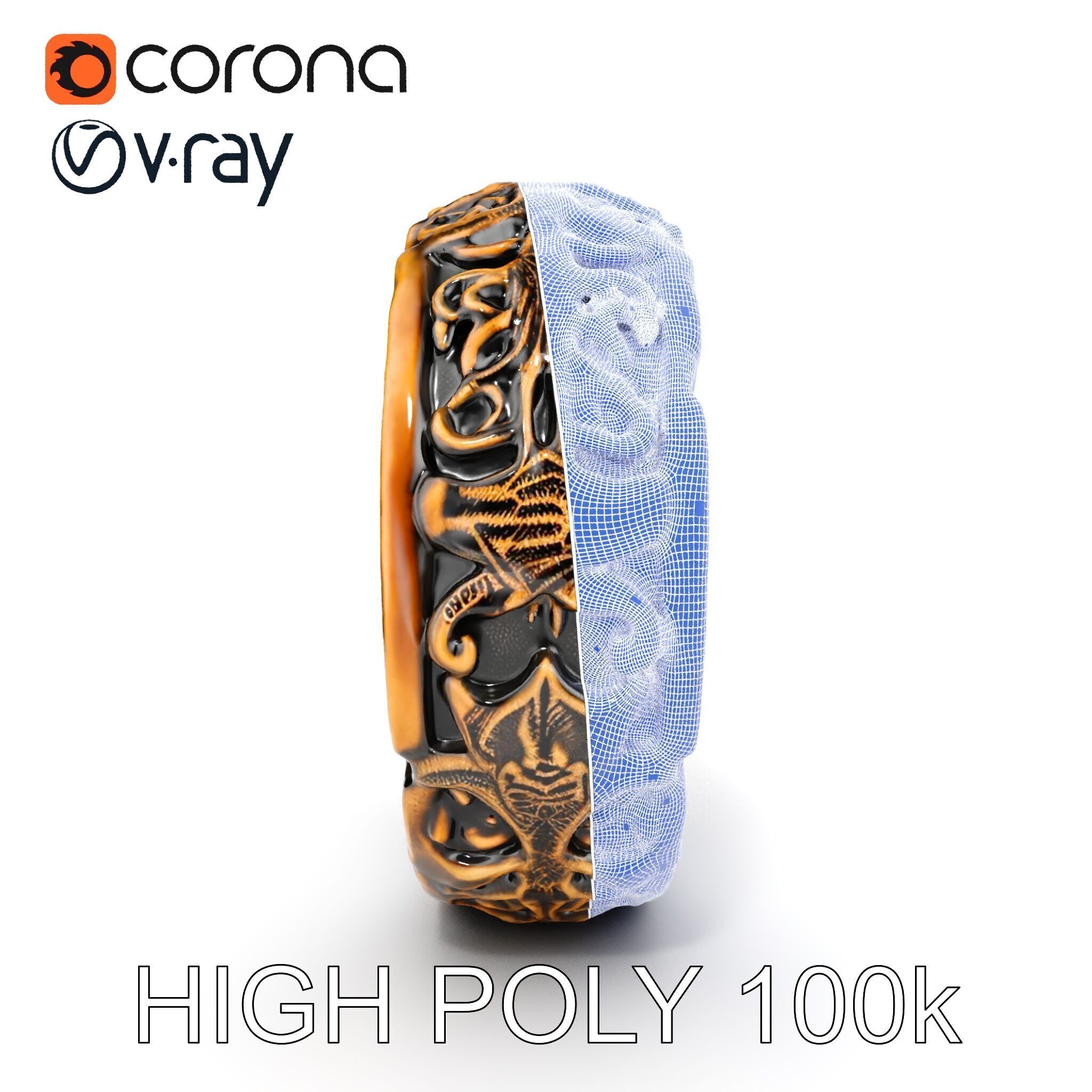 Ornate Ring Model Pack Low-poly 3D model_26