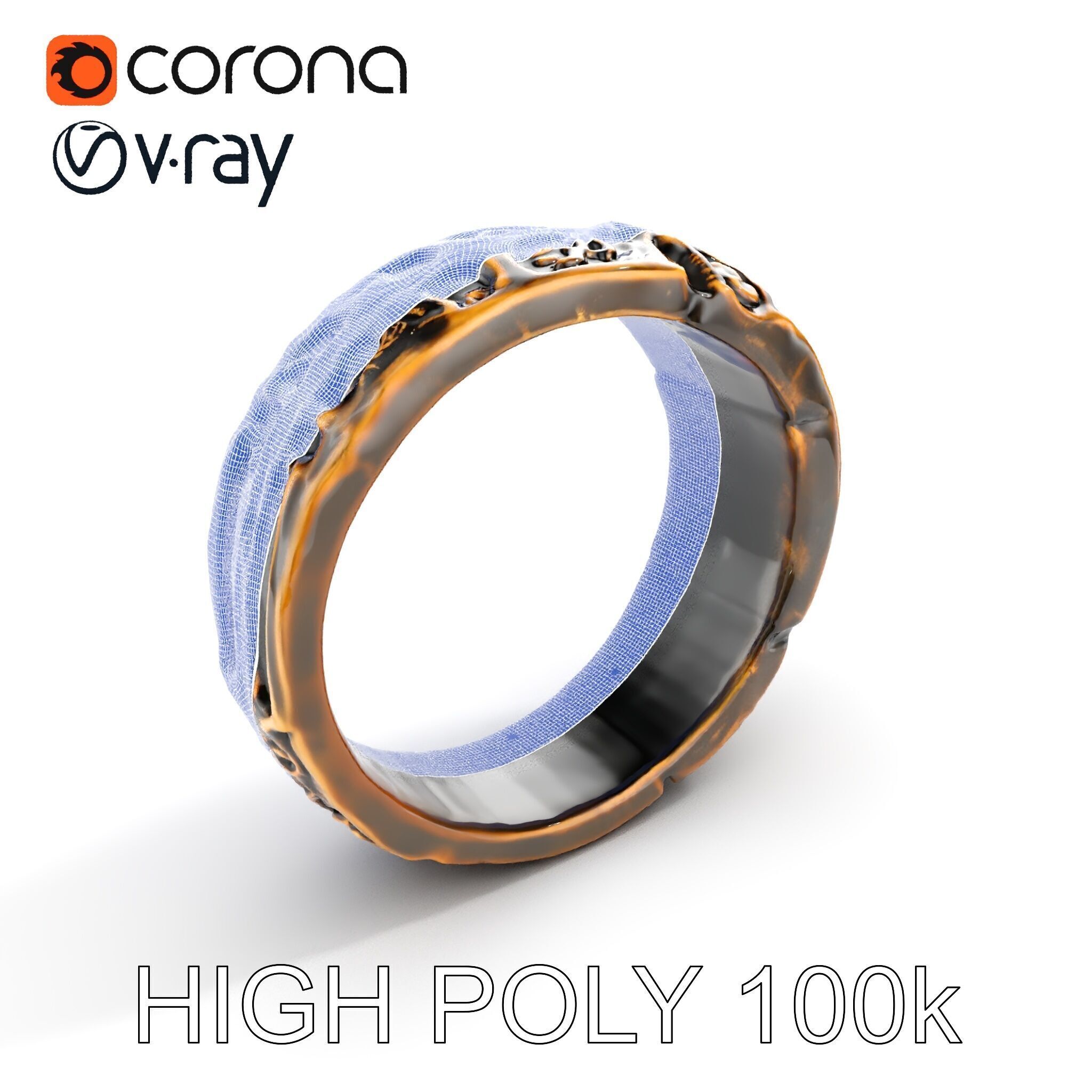 Ornate Ring Model Pack Low-poly 3D model_32
