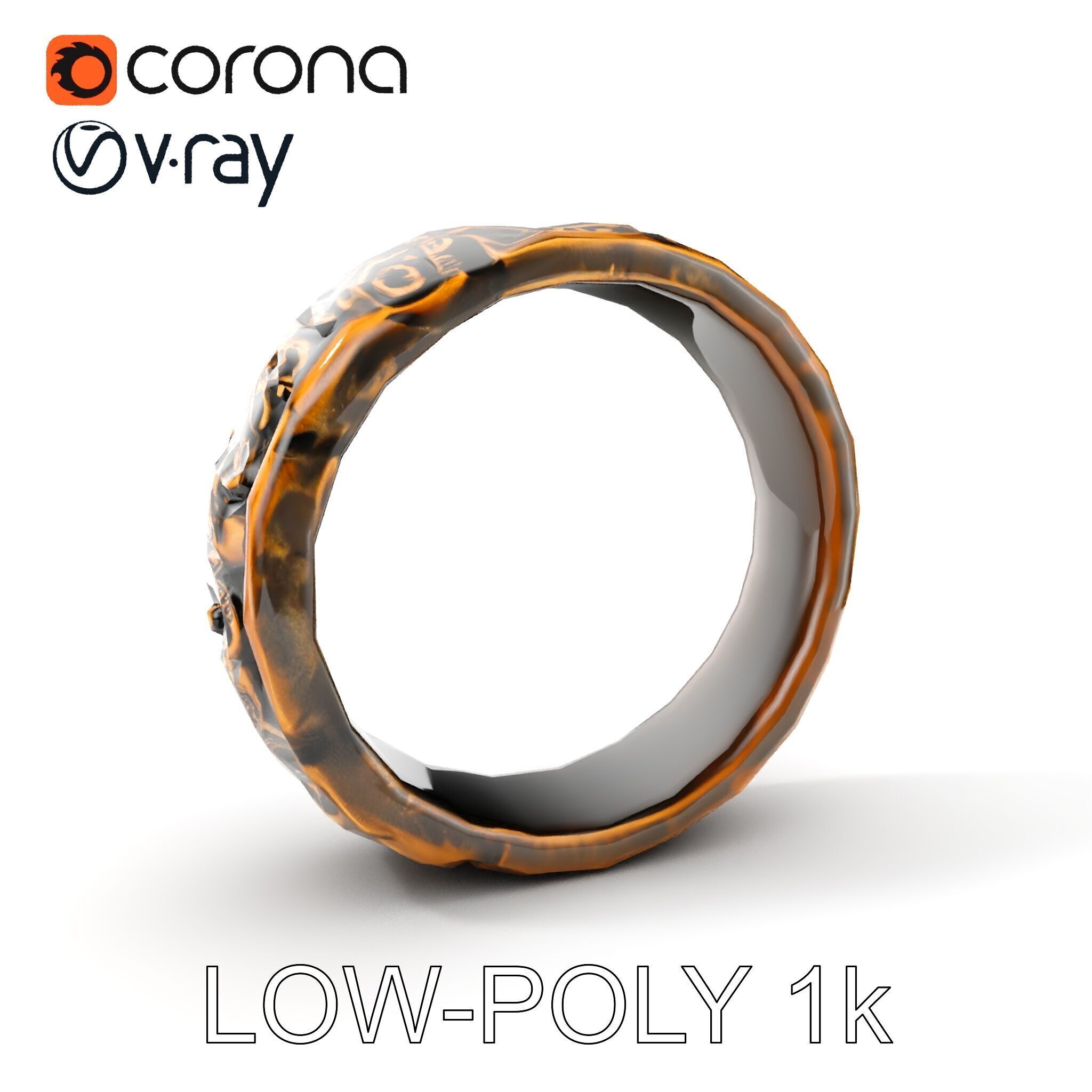 Ornate Ring Model Pack Low-poly 3D model_9