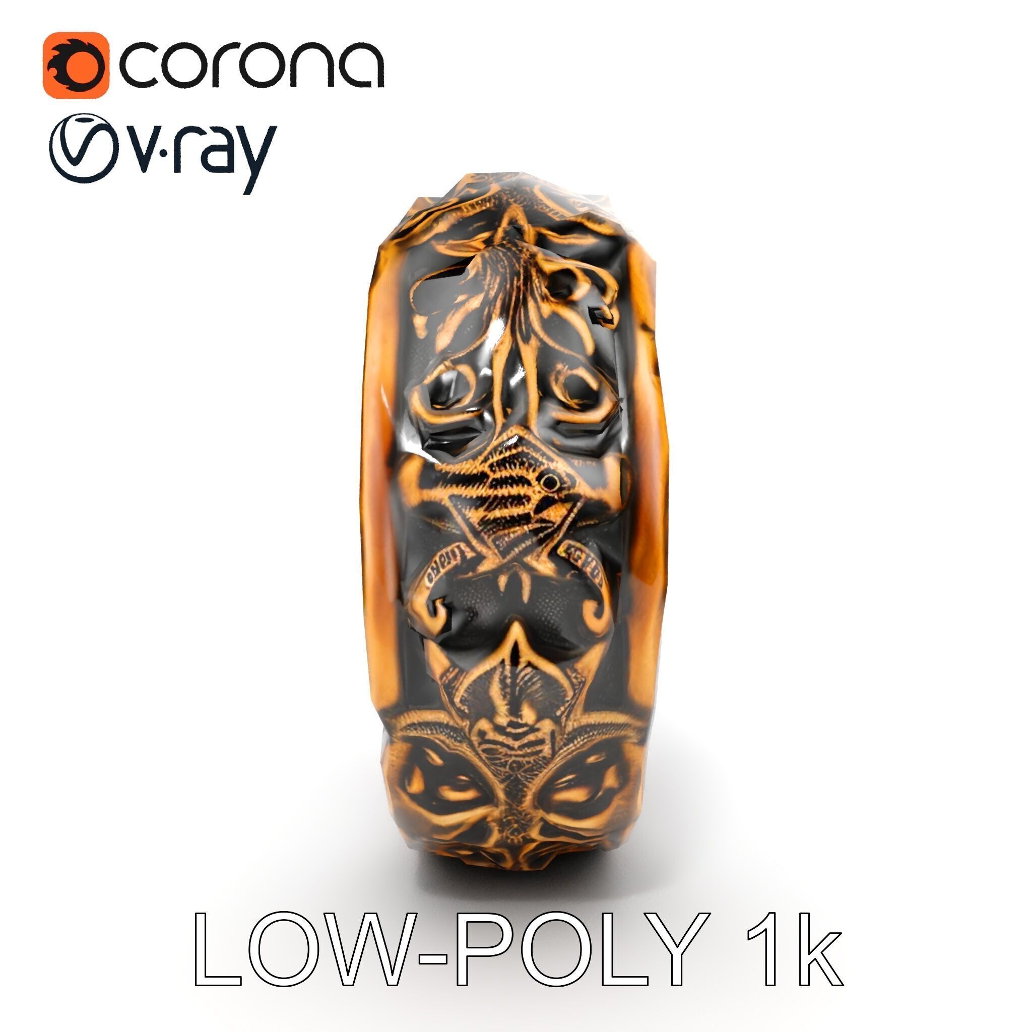 Ornate Ring Model Pack Low-poly 3D model_14