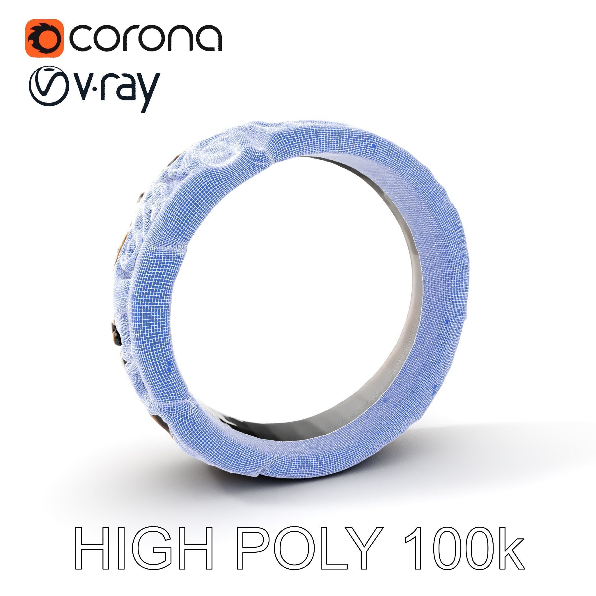 Ornate Ring Model Pack Low-poly 3D model_4