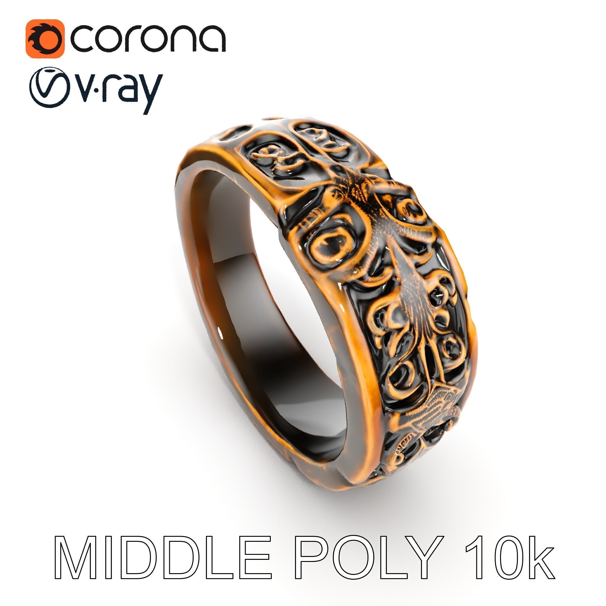 Ornate Ring Model Pack Low-poly 3D model_13