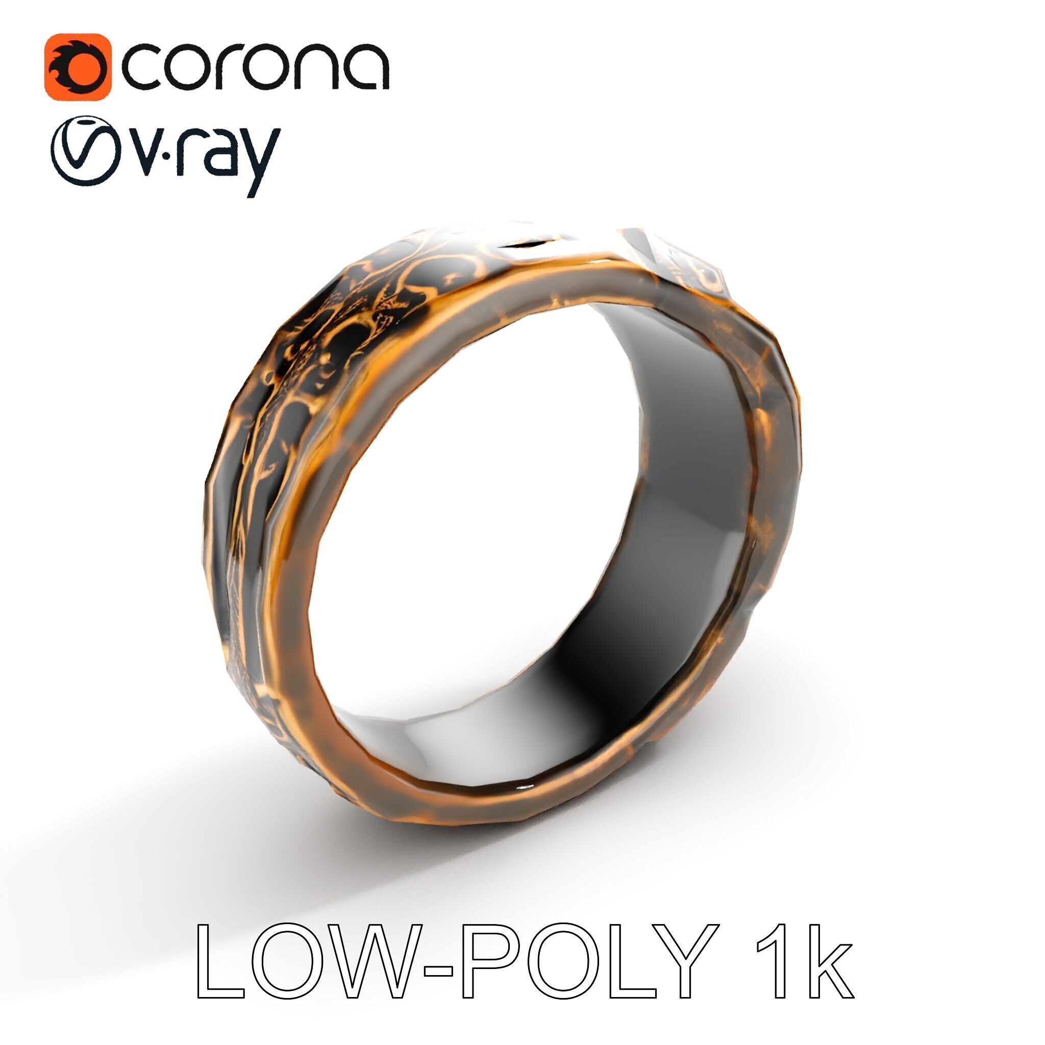 Ornate Ring Model Pack Low-poly 3D model_7