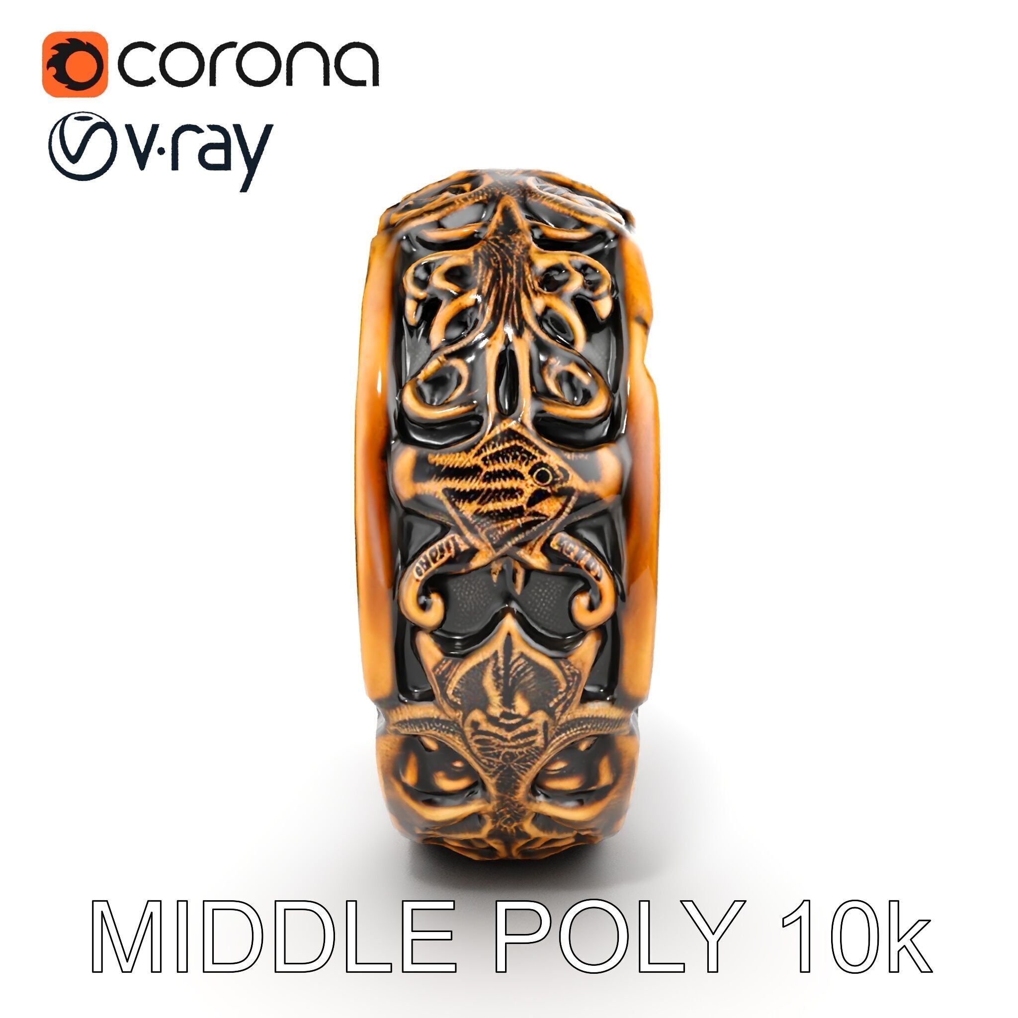 Ornate Ring Model Pack Low-poly 3D model_19