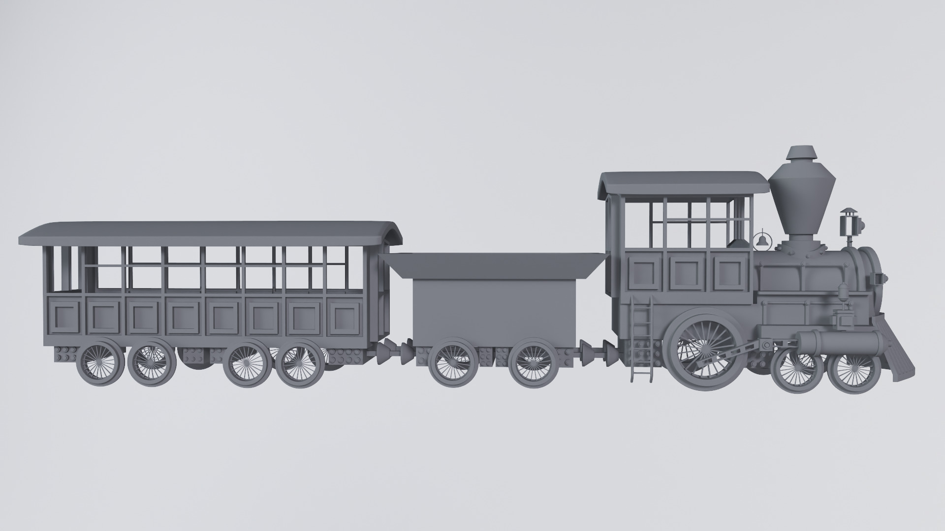 Locomotive 3D Model Low - Poly Low-poly 3D model_3