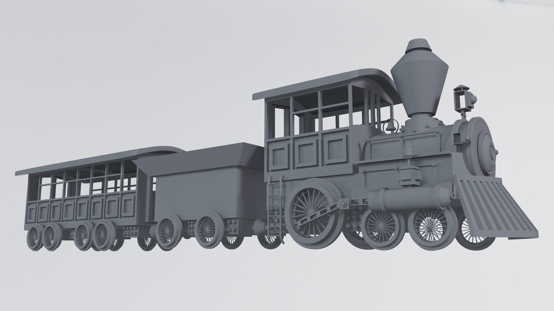 Locomotive 3D Model Low - Poly Low-poly 3D model_5