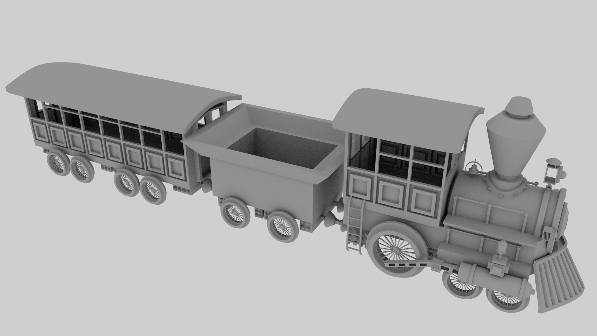 Locomotive 3D Model Low - Poly Low-poly 3D model_7