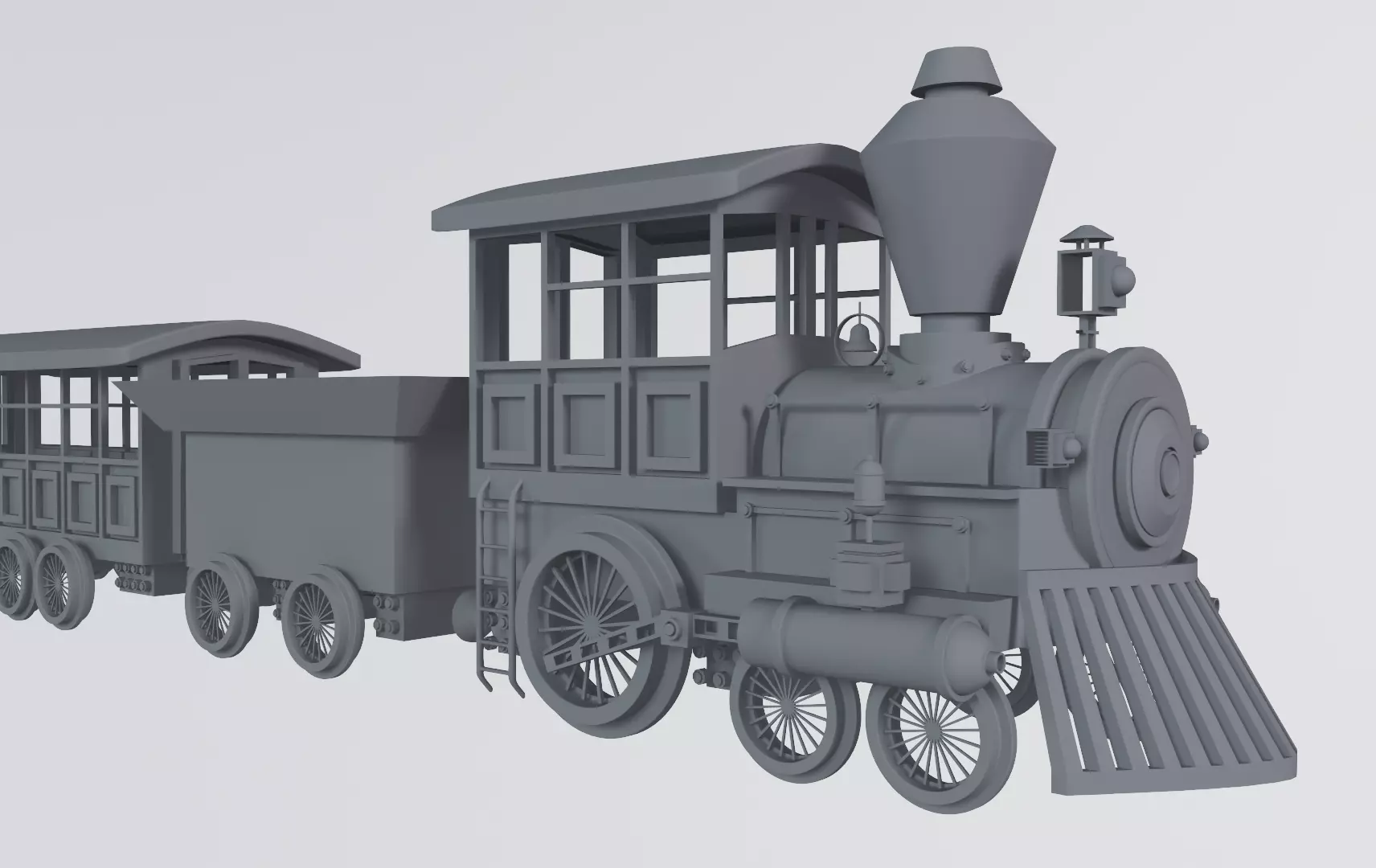 Locomotive 3D Model Low - Poly Low-poly 3D model_0